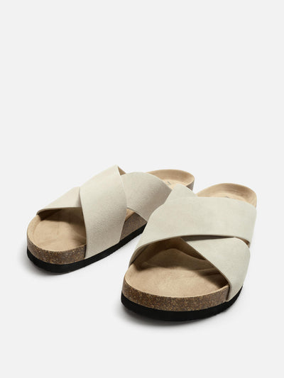Zara Cross-strap leather sandals at Collagerie