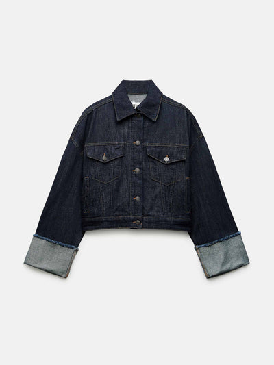 Zara Denim jacket with turn-up sleeves at Collagerie