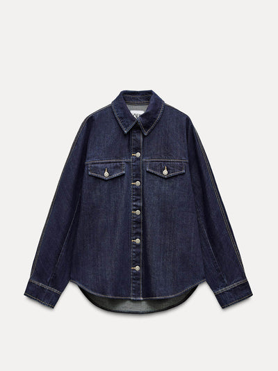 Zara TRF denim overshirt at Collagerie