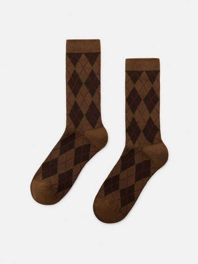 Zara Diamond pattern cotton socks at Collagerie