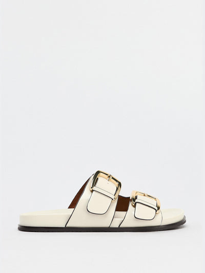 Zara Double-strap flat sandals with buckle at Collagerie