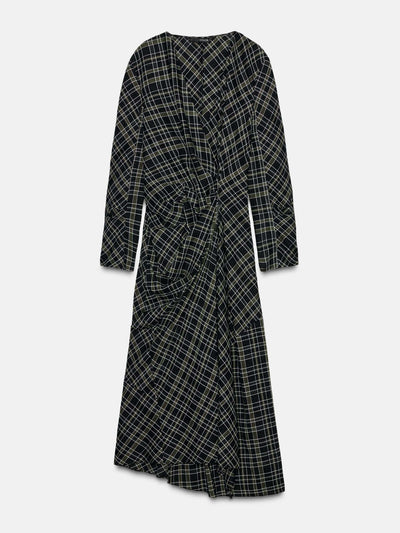 Zara Draped check dress at Collagerie