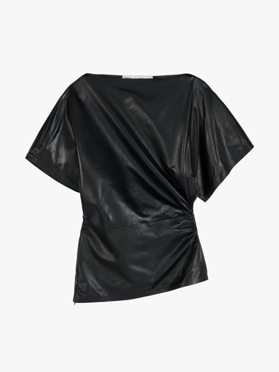 Zara Draped leather top at Collagerie