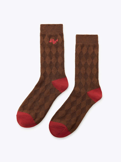 Zara Embroidered argyle socks at Collagerie