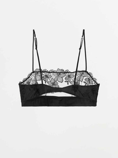 Zara Embroidered lace bandeau bra at Collagerie