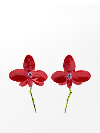 Zara Enamelled floral earrings at Collagerie