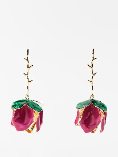 Zara Enamelled floral earrings at Collagerie