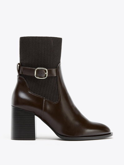 Zara Fabric upper heeled ankle boots at Collagerie