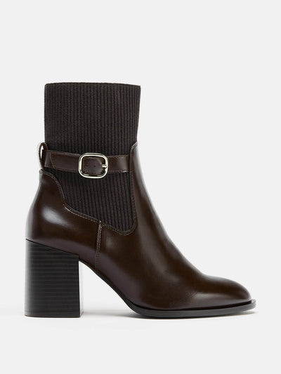 Zara Fabric upper heeled ankle boots at Collagerie