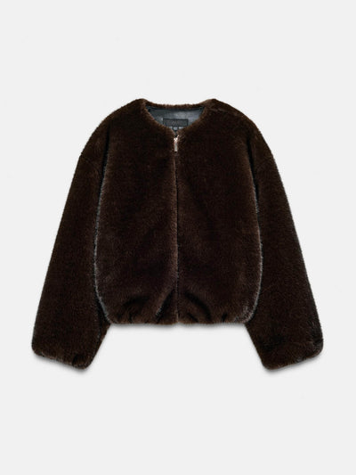 Zara Faux fur bomber jacket at Collagerie