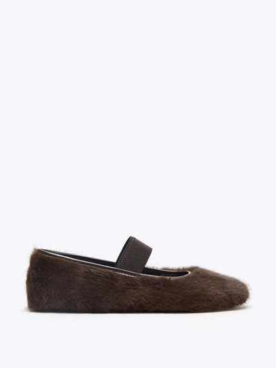 Zara Faux sheepskin ballerina flats at Collagerie