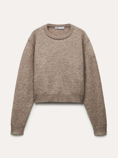 Zara Felt texture knit sweater at Collagerie