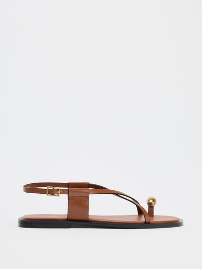 Zara Flat sandals with metal toe detail at Collagerie