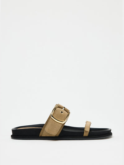 Zara Flat split suede strappy sandals at Collagerie