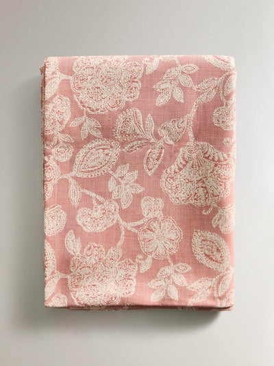 Zara Home Floral cotton and linen jacquard tablecloth at Collagerie