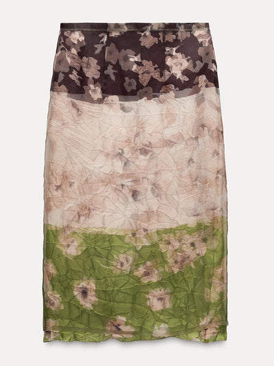 Zara ZW Collection organza printed skirt at Collagerie