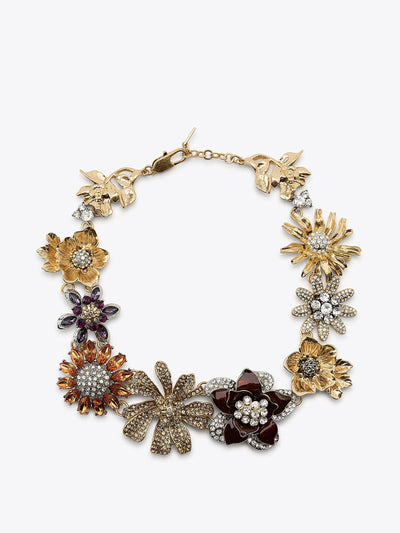 Zara Flower jewel glitter necklace at Collagerie