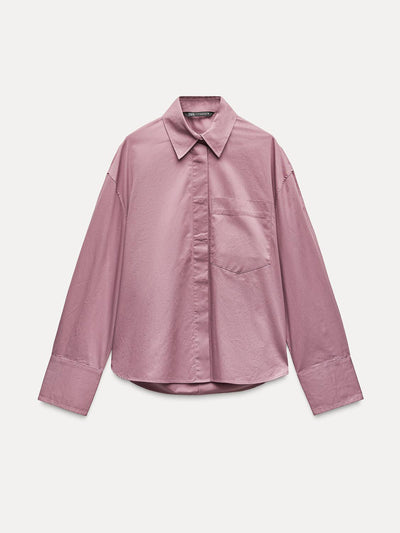 Zara Gabardine shirt with pocket at Collagerie