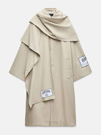 Zara Harvard university cape trench coat at Collagerie