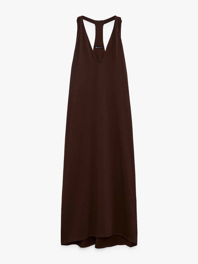 Zara Brown cotton midi dress at Collagerie