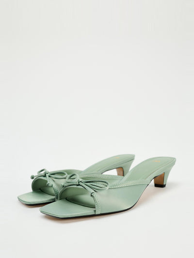 Zara Heeled mules with bow at Collagerie