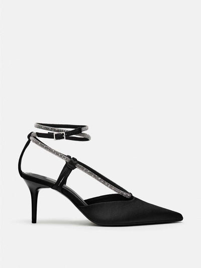 Zara High heel shoes with rhinestone straps at Collagerie