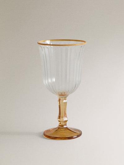 Zara Home Coloured rim wine glass at Collagerie