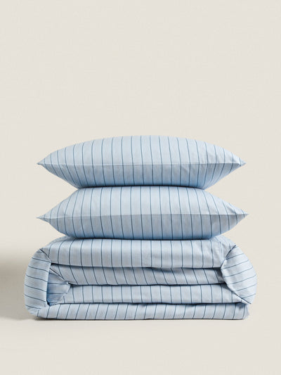 zara Striped washed duvet cover at Collagerie