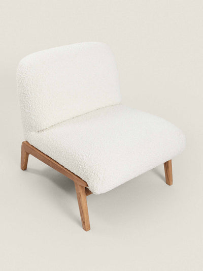 Zara Home Upholstered bouclé wool armchair at Collagerie