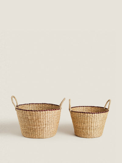 Zara Home Braided basket with handles at Collagerie