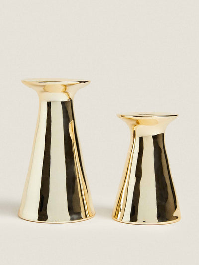 Zara Home Geometric porcelain candlestick at Collagerie