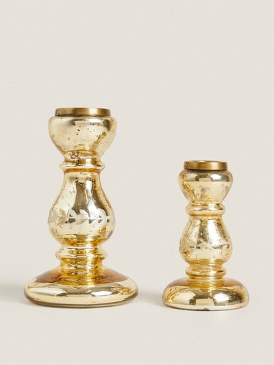 Zara Home Geometric glass candlestick at Collagerie