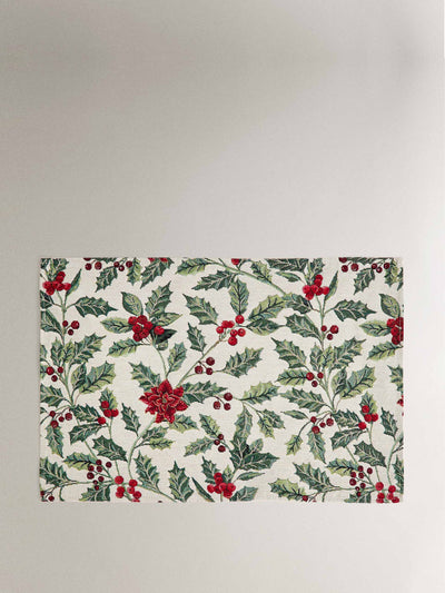 Zara Home Christmas poinsettia jacquard placemat at Collagerie