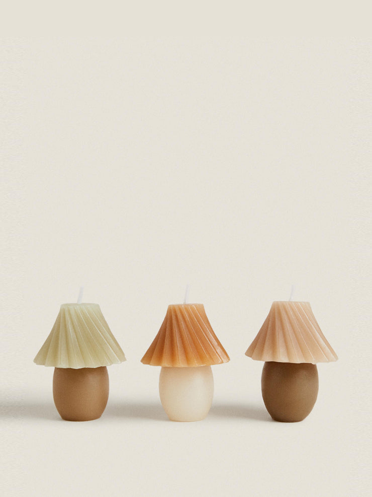 Mini lampshade candles (set of 3)