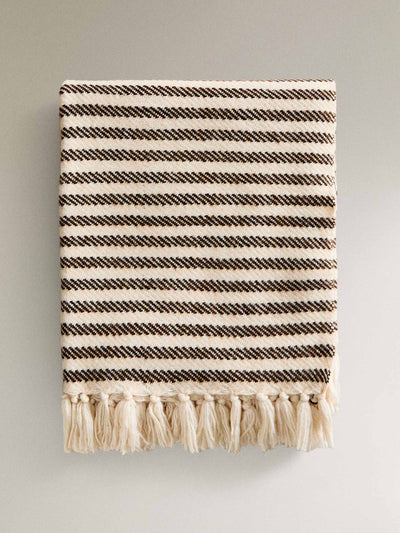 Zara Home Striped cotton throw at Collagerie