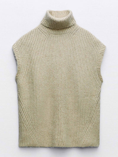 Zara Knit cosy vest with open back at Collagerie