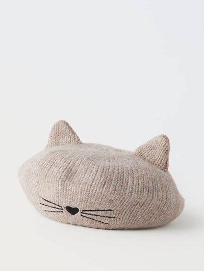 Zara Knit flat cap with ears at Collagerie