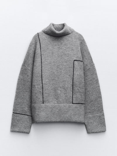 Zara Knit sweater with trims at Collagerie