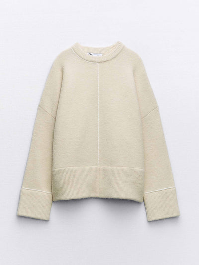 Zara Knit sweater with trims at Collagerie