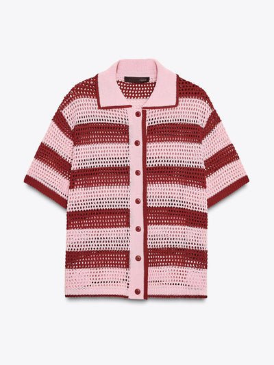Zara Knitted polo cardigan at Collagerie