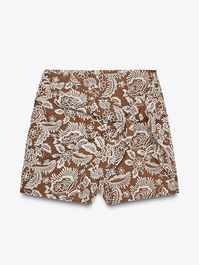 Zara Knotted cutwork skort at Collagerie