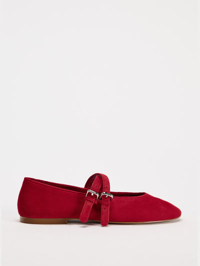 Zara Leather ballet flats with double strap at Collagerie