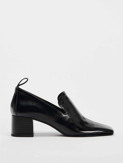 Zara Leather block heel loafers at Collagerie