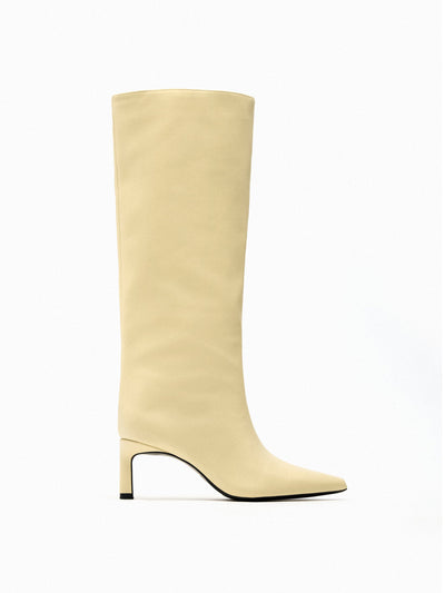 Zara Heeled leather boots at Collagerie