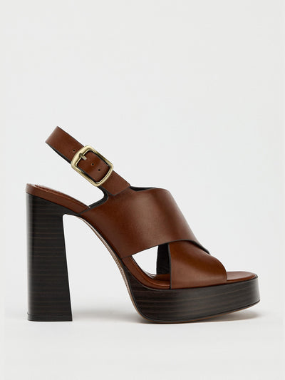 Zara Leather heeled sandals at Collagerie