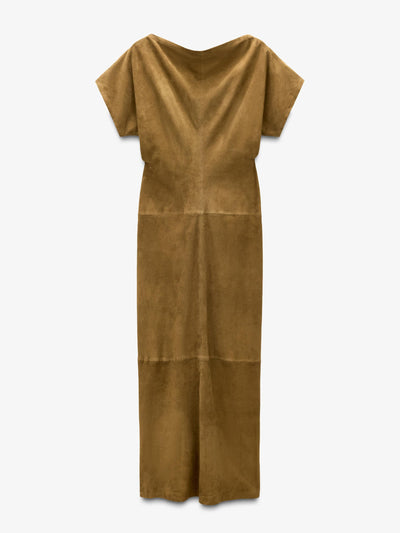 Zara Limited edition draped suede leather dress at Collagerie