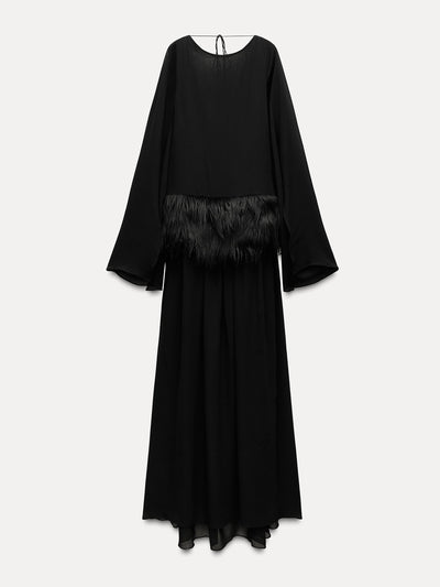 Zara Limited edition faux fur sash dress at Collagerie