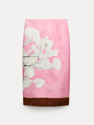 Zara ZW Collection linen blend pencil skirt at Collagerie