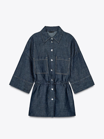 Zara Linen shirt with drawstring waist at Collagerie