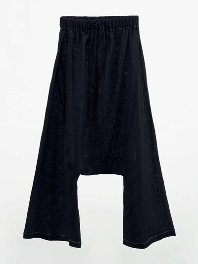 Zara Black linen trousers with topstitching at Collagerie